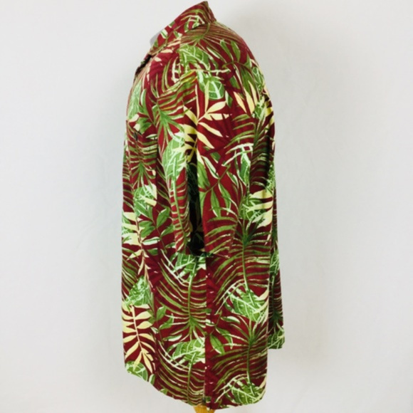Bungalow Joe Tropical Print Button T-Shirt Size XL - Picture 3 of 7